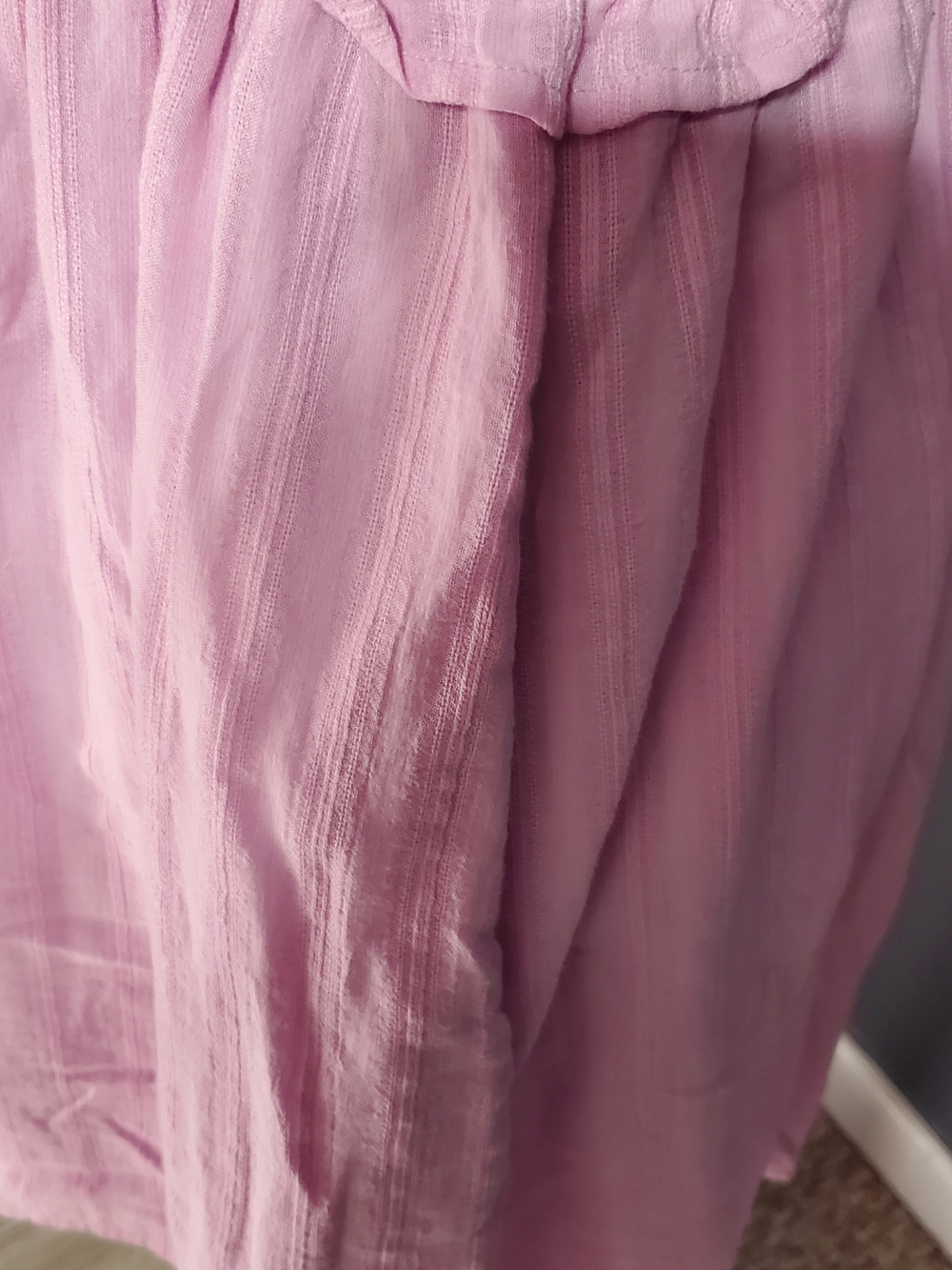 American Eagle Outfitters Light Pink Lavender Smocked Short Peasant Dress Sz L - Picture 6 of 7